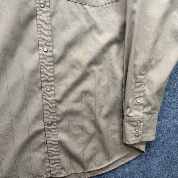 Rock Creek Ranch Western Snap Shirt Men's Size 16–16.5 Tan Long Sleeve Cowboy - Picture 9 of 11